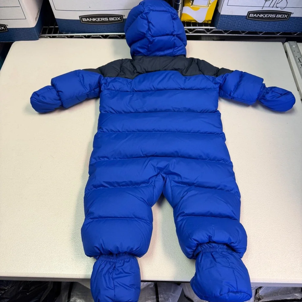 Ralph Lauren Polo Baby‎ Bunting Suit Blue Black Hooded Puffer Snowsuit 6M New